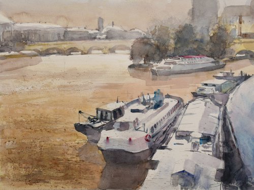 Seine in winter by Goran Žigolić Watercolors