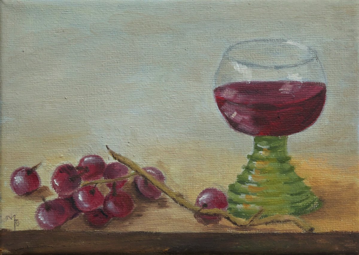 Impressionistic Still Life Oil Painting By Maddalena Pacini, 7 X 5", Before And After, Original Artwork