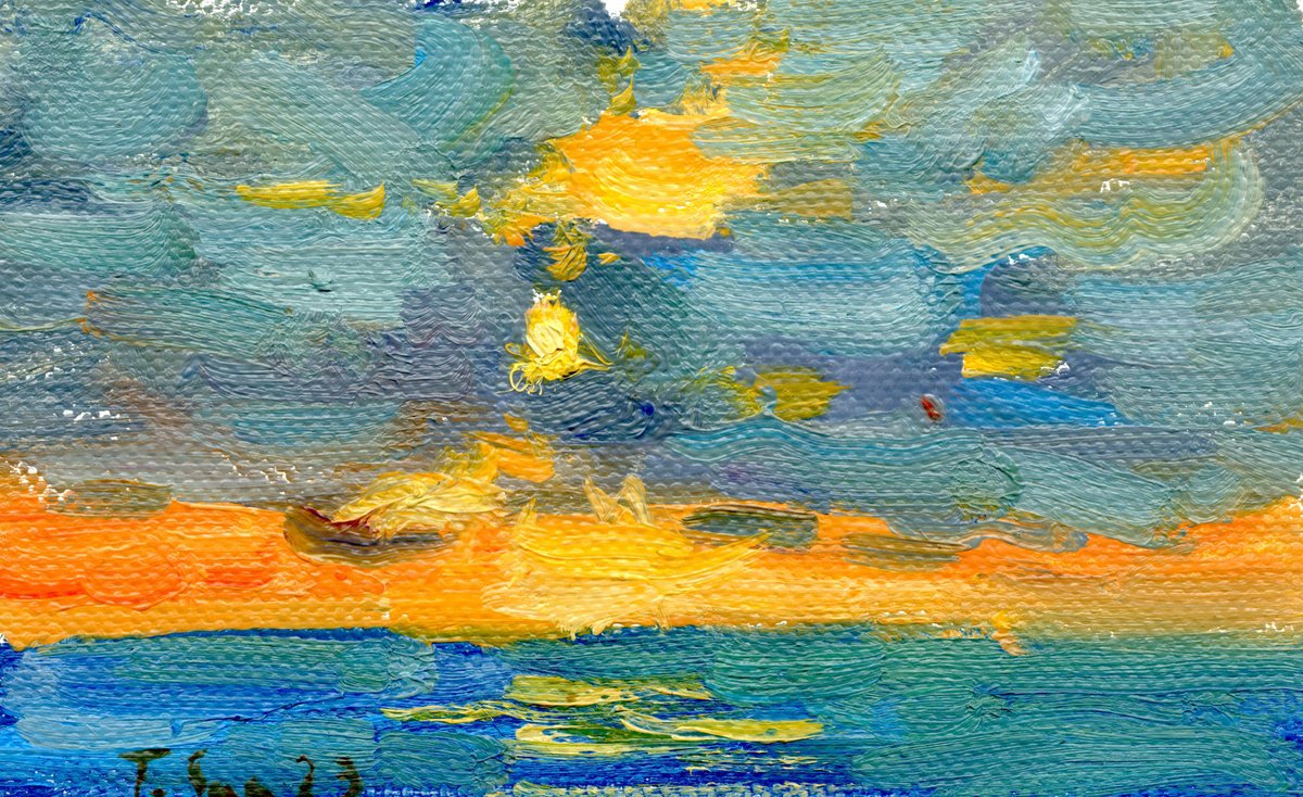 Sunset On The Beach By Tanya Sun, 8 X 6, Artwork For Sale On Artfinder
