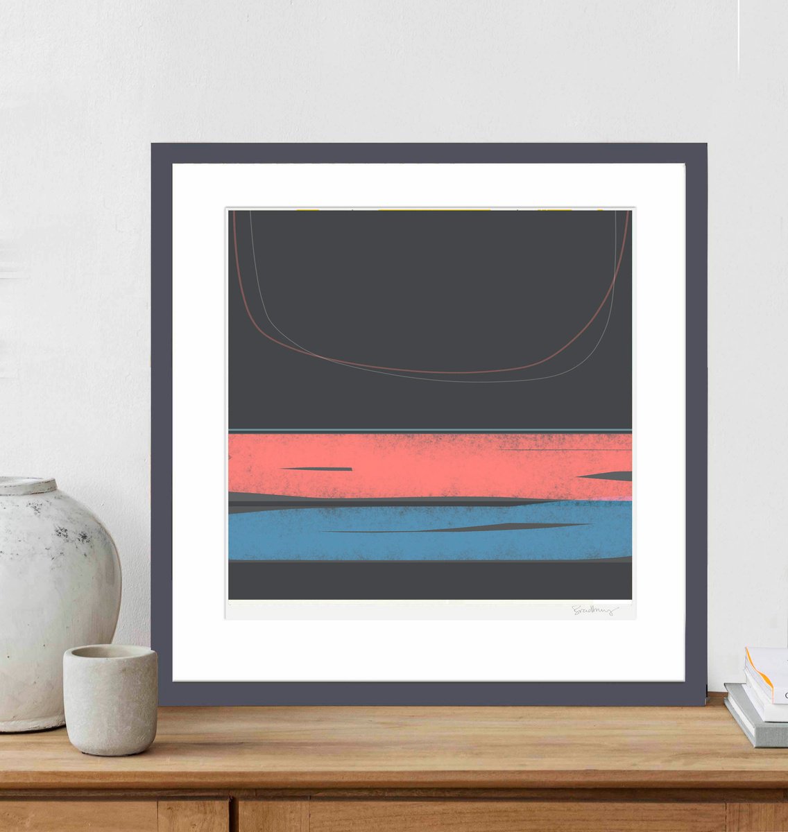 Expressive Abstract Giclee Print By Adrian Bradbury, 17 X 17, Nightfall, Original Artwork