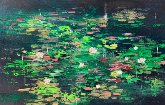 Abstract water lilies! A4 Painting on paper