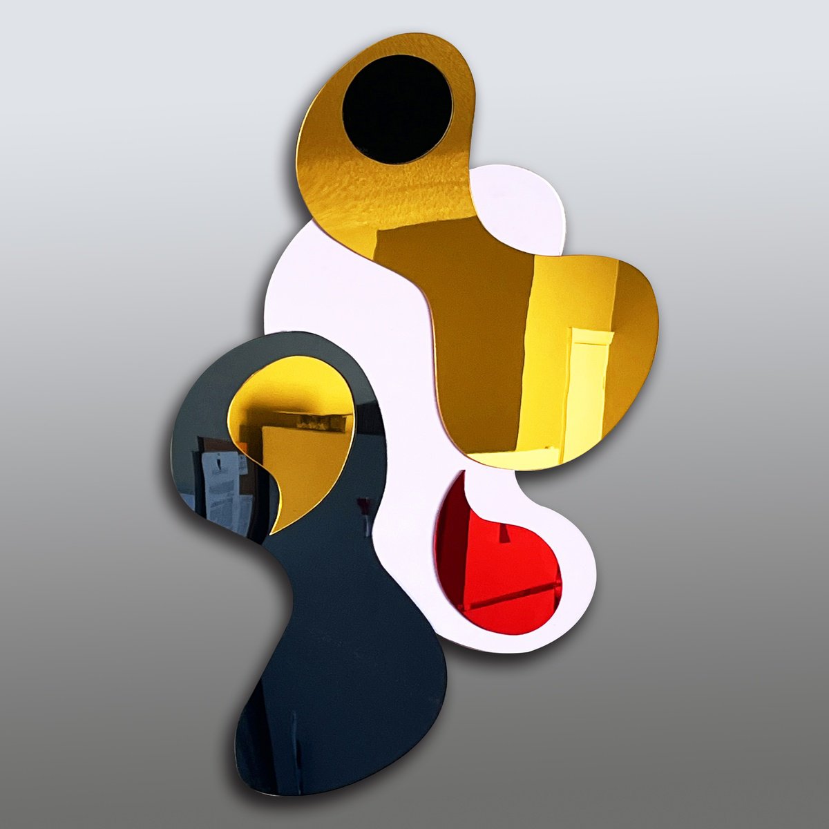 Geometric Abstract Collage By Dong Su, 18 X 26, Vibrant Mirage, Original Artwork