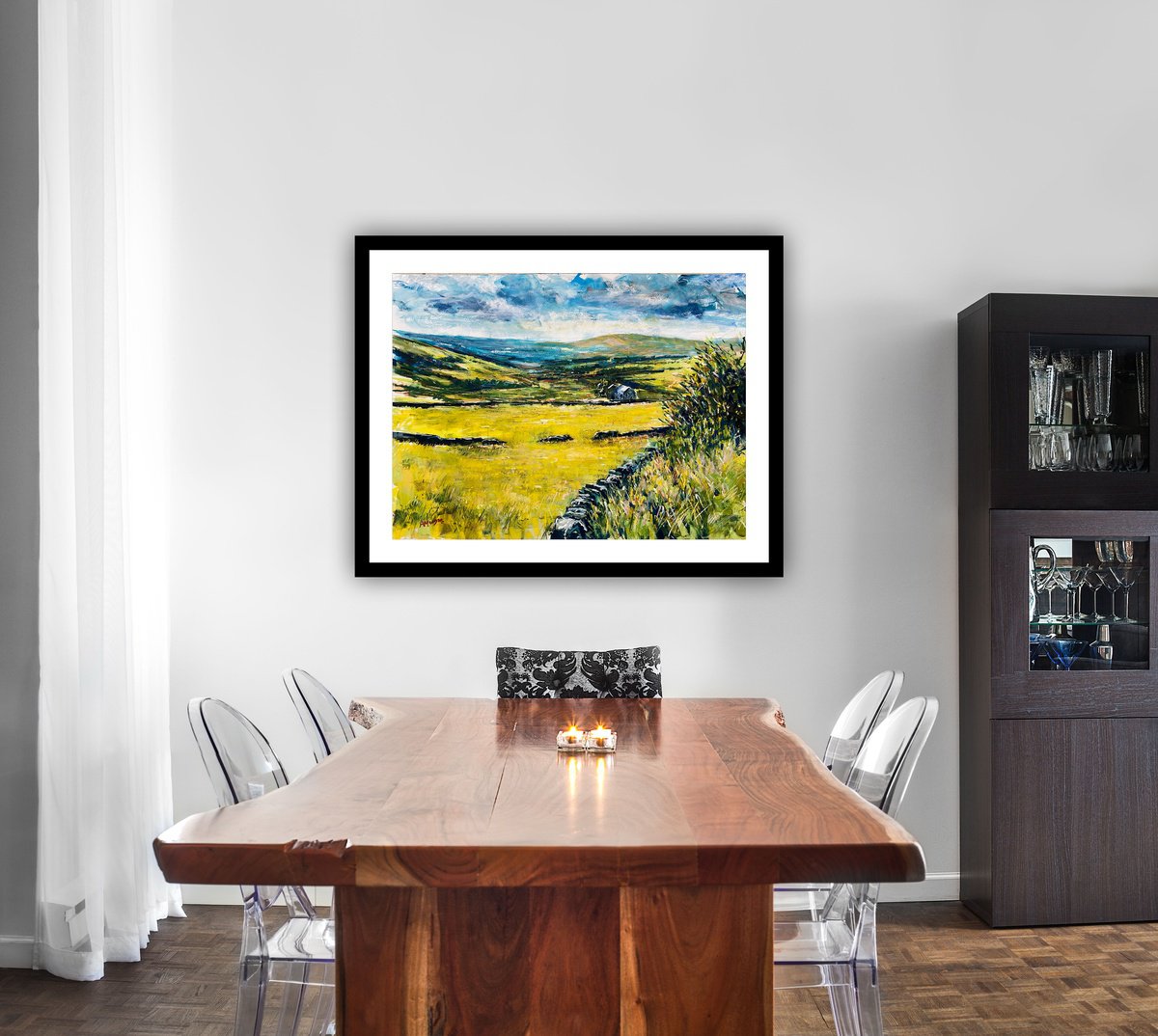 Impressionistic Landscape Painting By Andrew Moodie, 24 X 18, Dales Landscape, Original Artwork