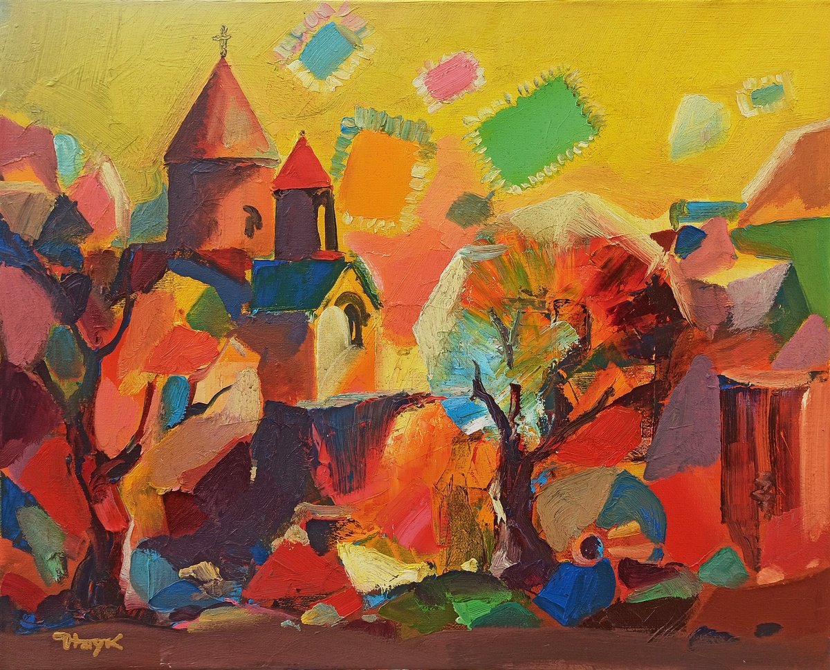 Autumn landscape (50x40cm oil painting, ready to hang) by Hayk Miqayelyan