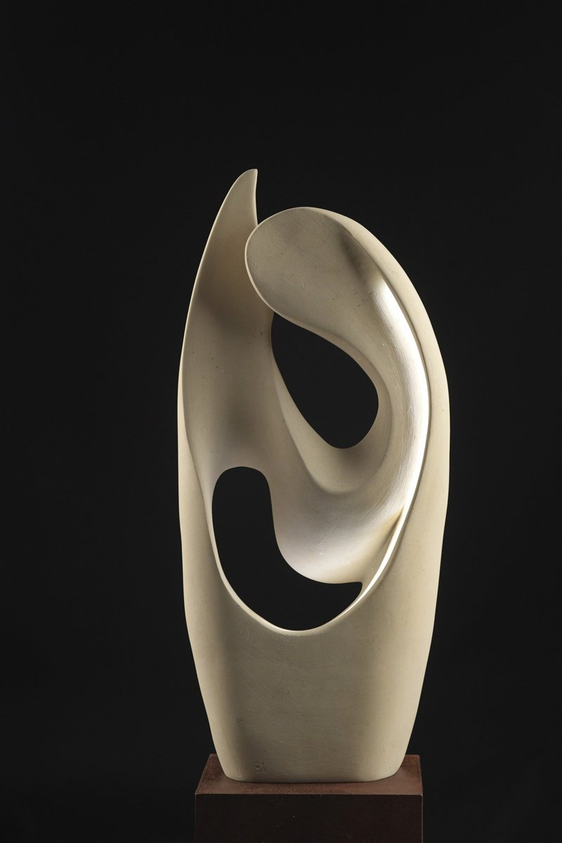 Abstract Stone Sculpture By Andrea Serra, 15 X 33, Bacio Delle Onde, Original Artwork