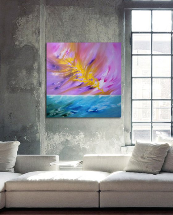 Narciso - 80x80 cm,  LARGE XL, Original abstract painting, oil on canvas