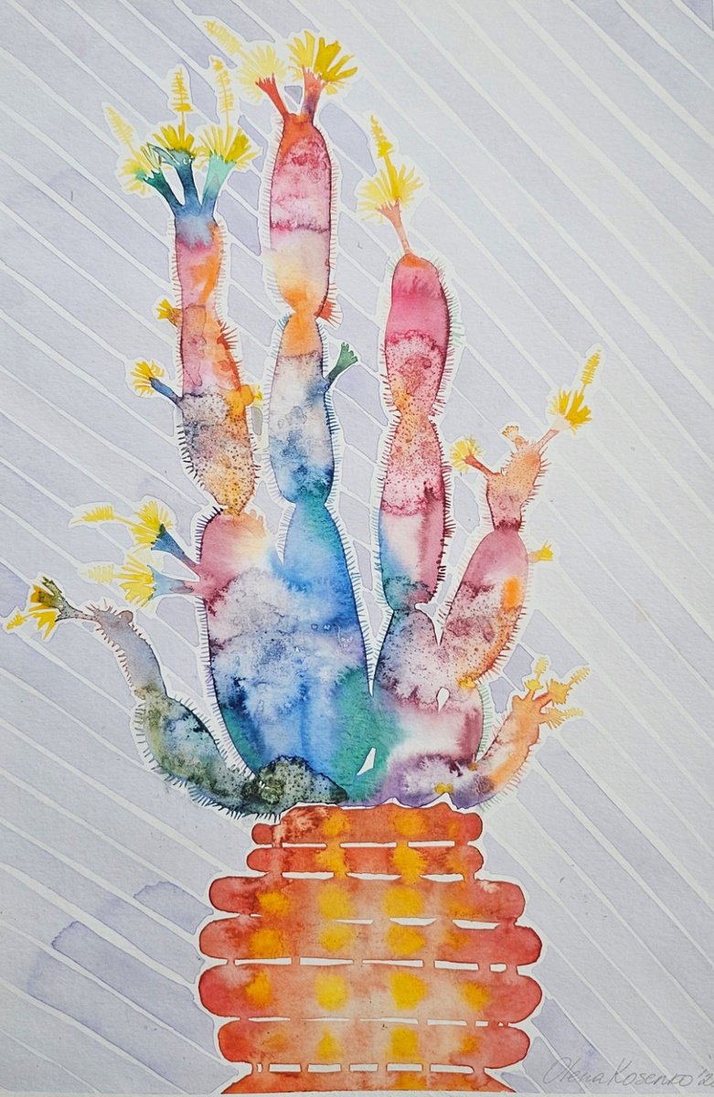 Botanical Watercolour By Olena Kosenko, 12 X 17", Blooming Harmony, Original Artwork