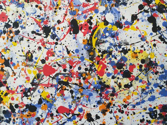 Abstract J. Pollock style acrylic by M.Y.