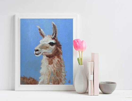 Llama Painting Alpaca Art