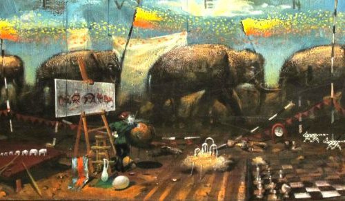 Seven  elephants by Serhiy Roy