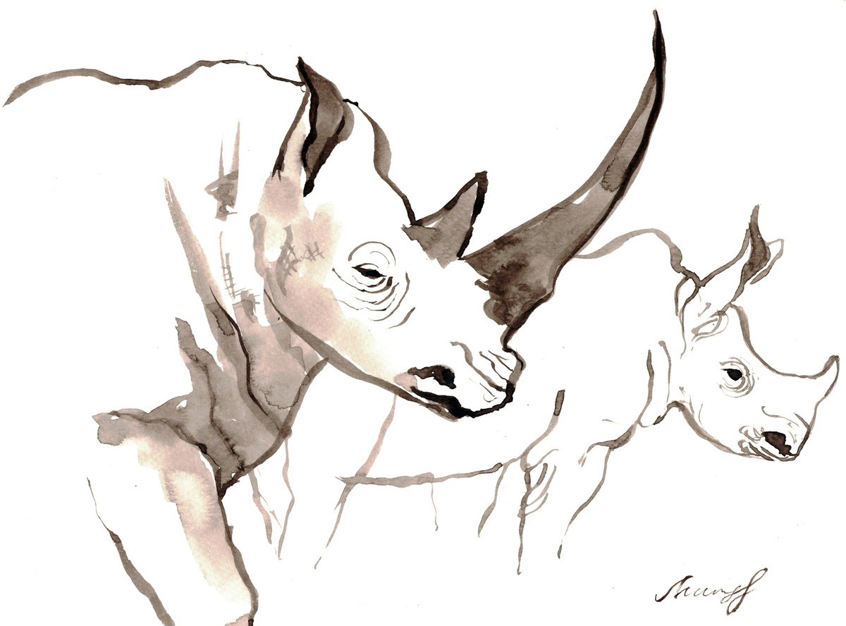 Rhinos by Ekaterina Mitrofanova