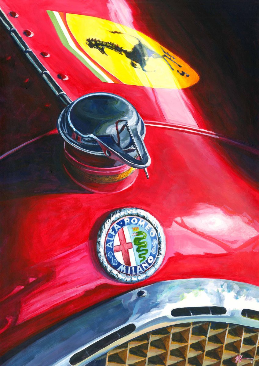 Tazio Nuvolari - Scuderia Ferrari Alfa Romeo P3 By Alex Stutchbury, 18 X 25, Artwork For Sale On Artfinder
