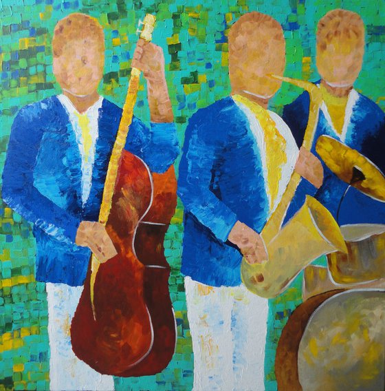Music Art !! Blue Music Band !! Abstract Style !! Music Lovers !! Band Music !! Jazz !!