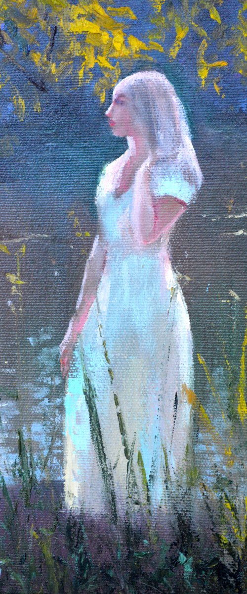Sun-Kissed Harmony.  Miniature Figurative Oil by Elena Lukina