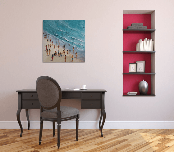Summertime beach 28x28 in