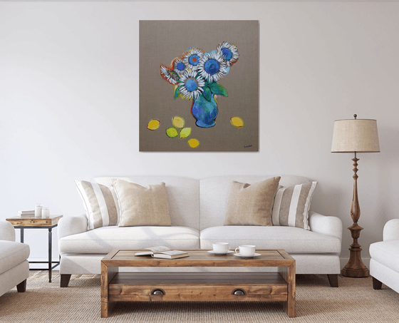 Sunflowers and lemons