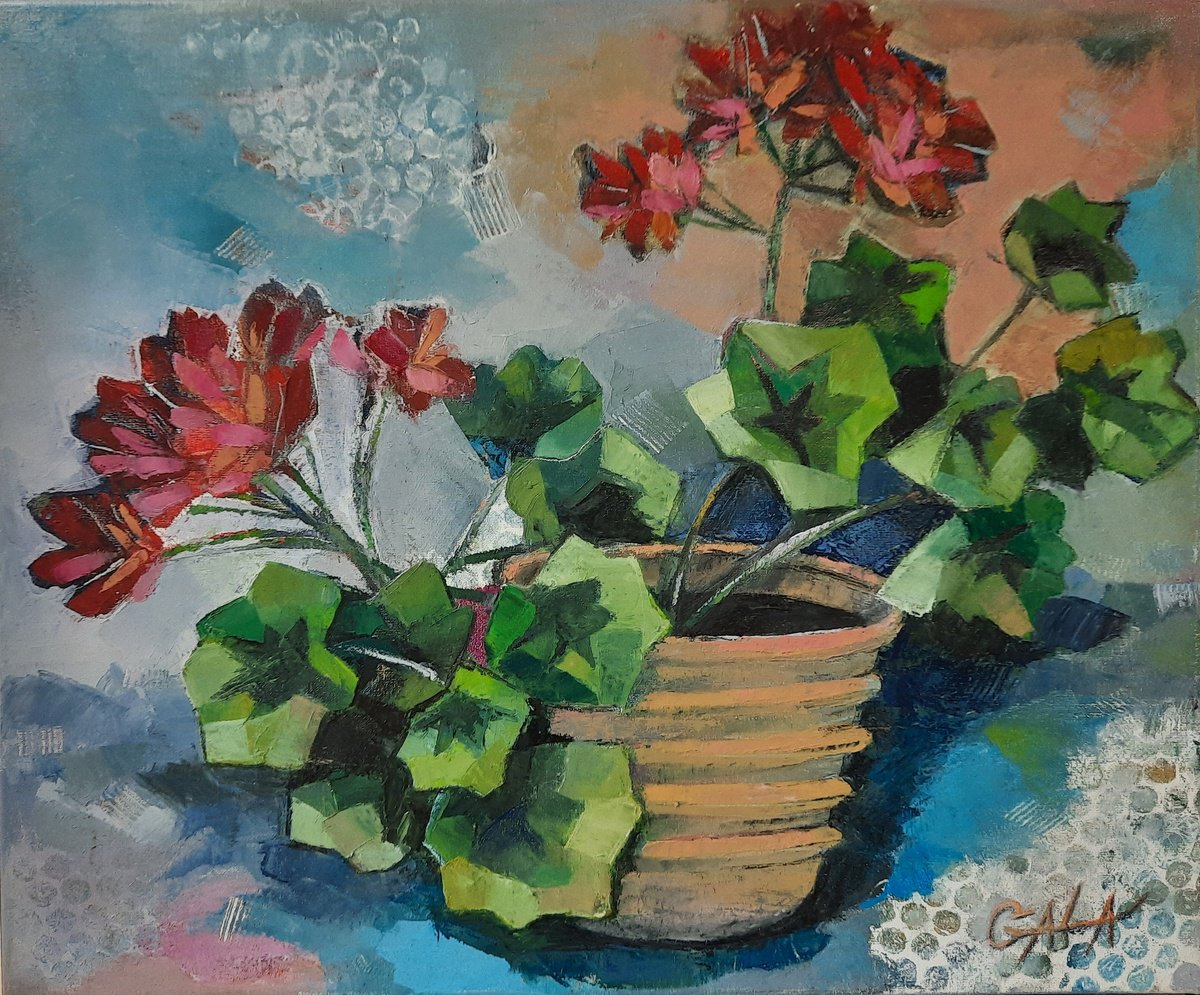 Expressive Oil Painting , Red-Blue-Green Mood By Galya Koleva, 18 X 15, Artwork For Sale On Artfinder