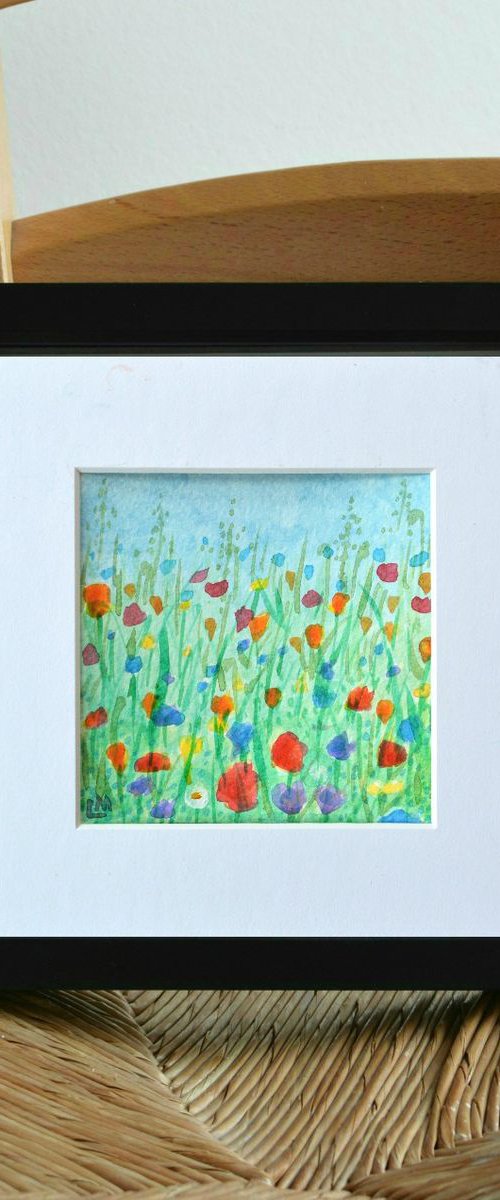 Meadow Flowers 2 - Watercolour, small gift idea by Lisa Mann