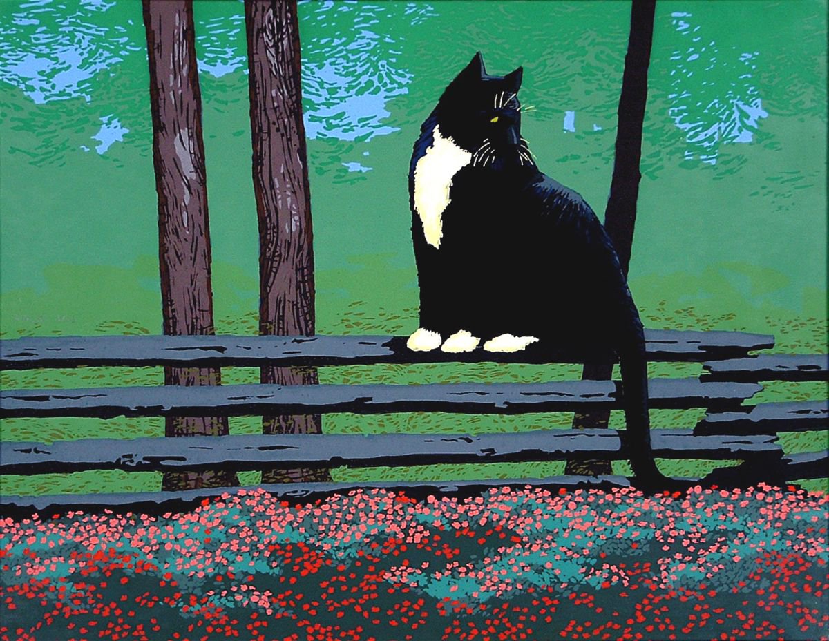 Animal Screenprint By Rick Paller, 18 X 14", Impatiens, Original Artwork