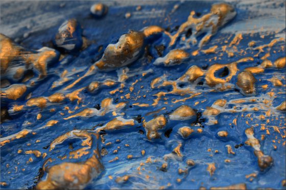 Oceans Eye  - Abstract Art - Acrylic Painting - Canvas Art - Framed Painting - Abstract Golden Sea Painting - Ready to Hang
