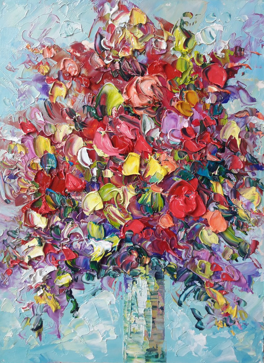 painting Summer bright bunch of flowers #2 by Kseniya Kovalenko