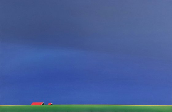 Red Roofs, Blue Sky (April)