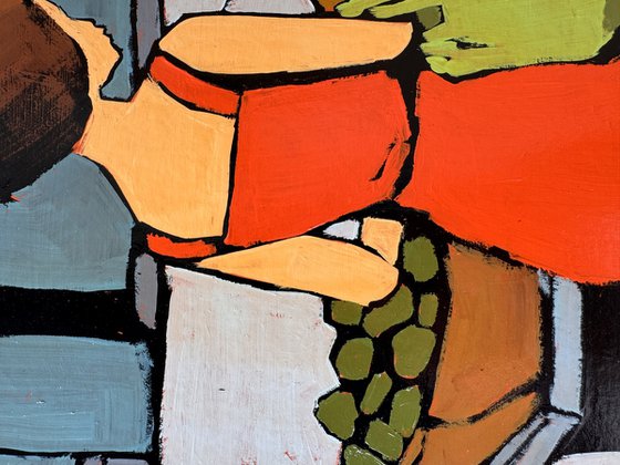 Woman on Market - Original Art 8x8 inch