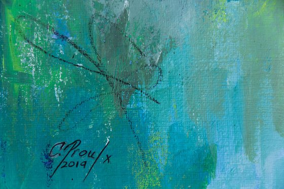 Abysse - Original small abstract painting on paper - One of a kind