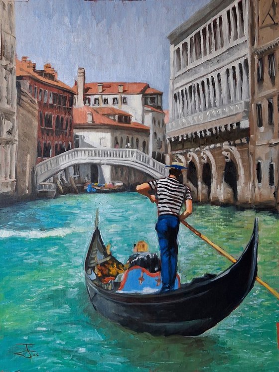 The Gondola ride through Venice