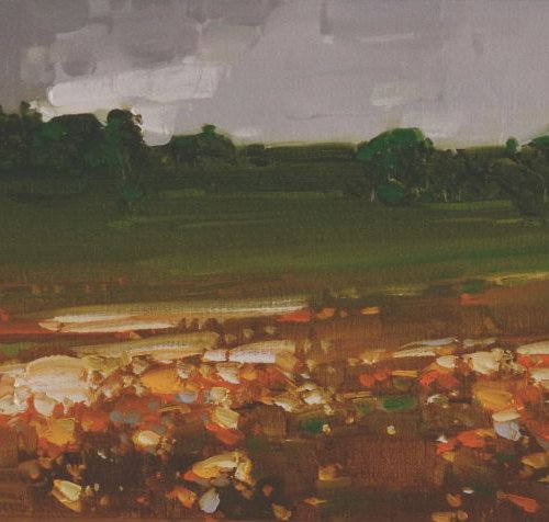 Evening Colors Landscape  oil painting One of a kind by Vahe Yeremyan