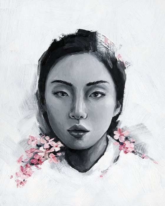 Woman with sakura