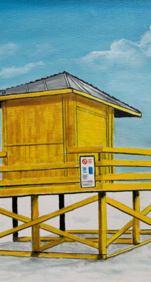 Siesta Key Yellow Lifeguard Stand by Lloyd Dobson