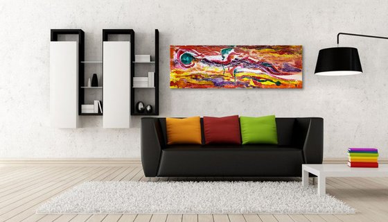 Colorful Abstract Expressive Wall Decor. Signed, Handmade. Ready to hang Contemporary ART.