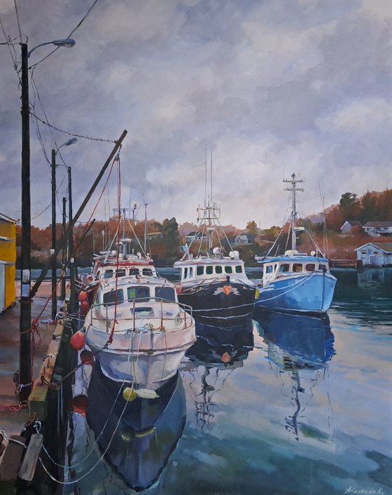 Autumn boats (24x30x0.7'')