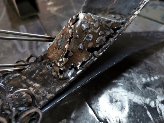 Seed of eternity germinating fascinating welded steel sculpture by master O KLOSKA