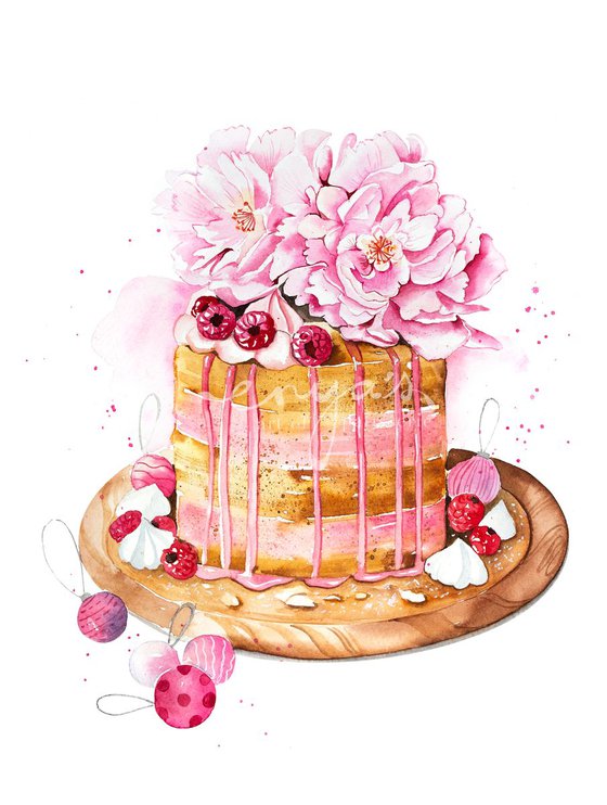 Peony birthday cake