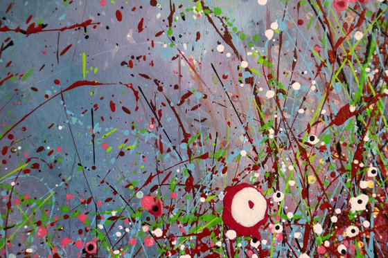 "Fresh New Day" - Extra Large original abstract floral painting