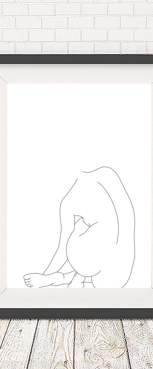 Nude figure illustration - Orla - Art print by The Colour Study