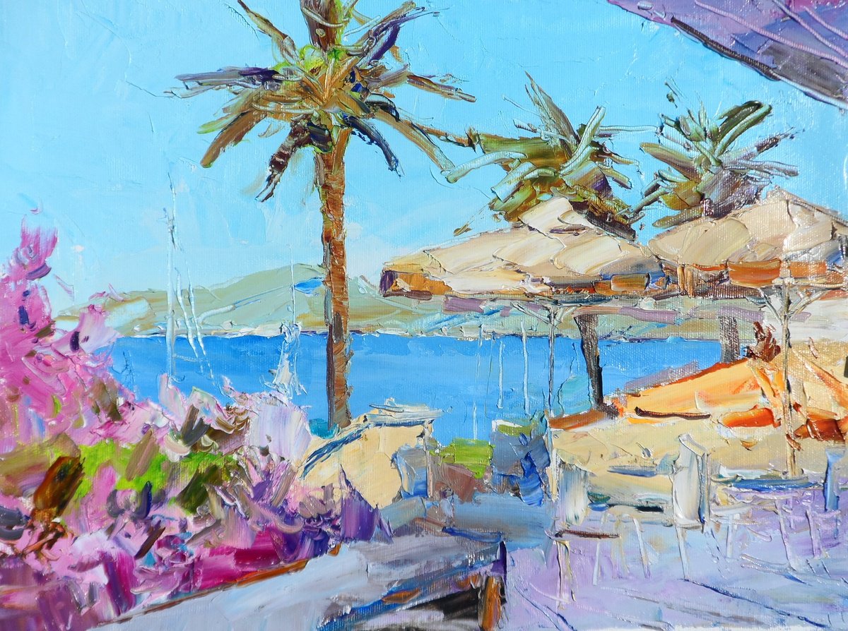 Impressionistic Landscape Oil Painting By Yehor Dulin, 16 X 12", Summer In Croatia, Original Artwork