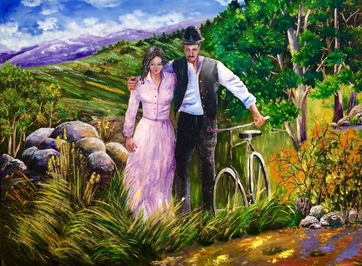 Impressionistic Portrait Oil Painting By Inna Montano, 48 X 36, Summer Of Love . Xlarge Size, Original Artwork