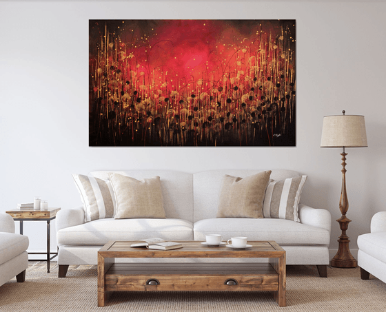 Perfect Atmosphere #7 - Super sized original abstract floral landscape