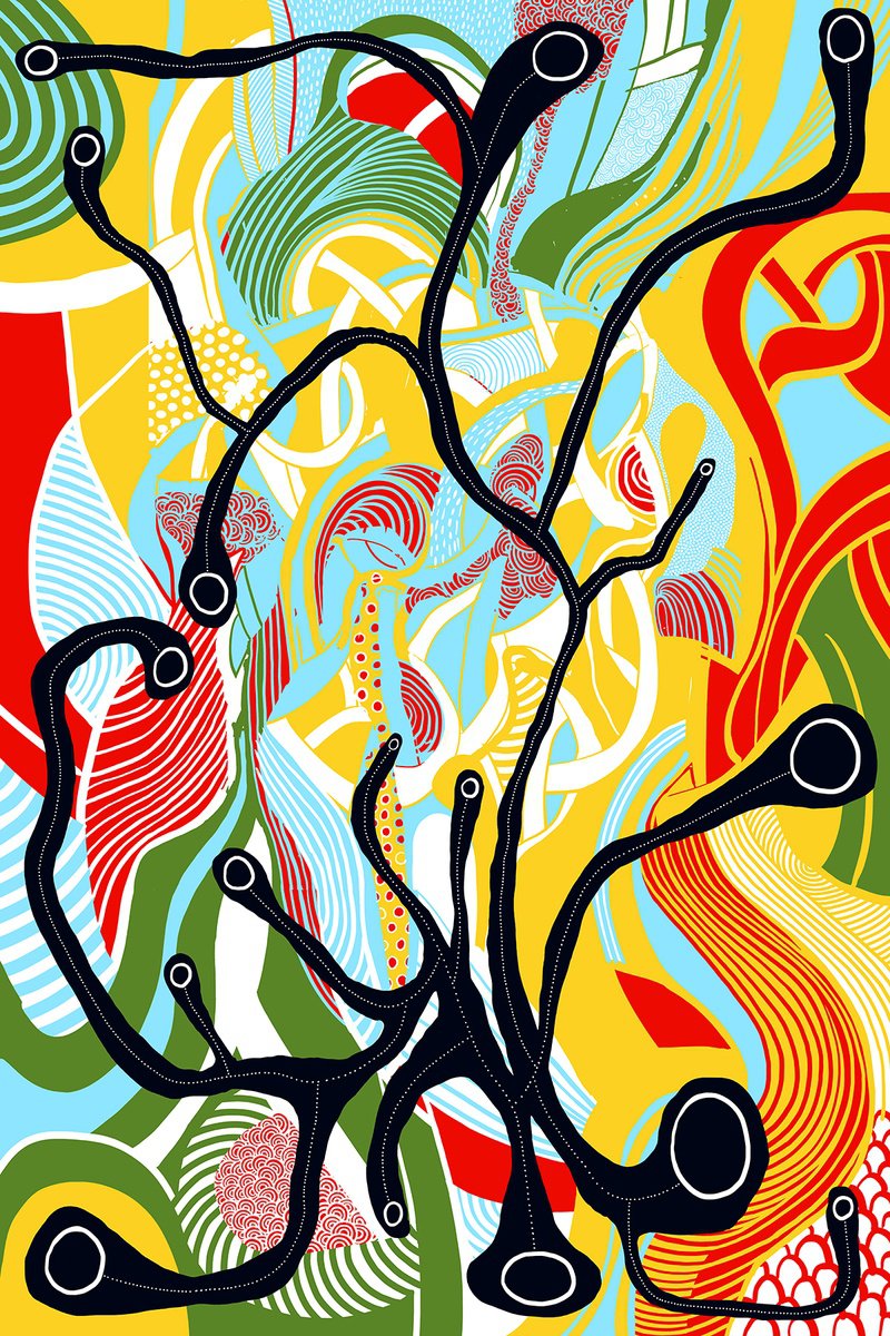 Abstract Animal Giclee Print By Alasdair Willis, 16 X 23, Mutant Leech, Original Artwork