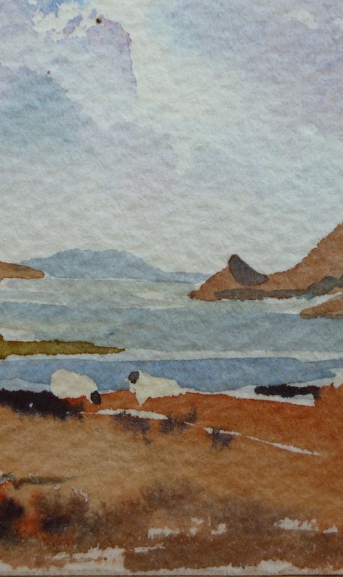 Sheep at the Killary by Maire Flanagan
