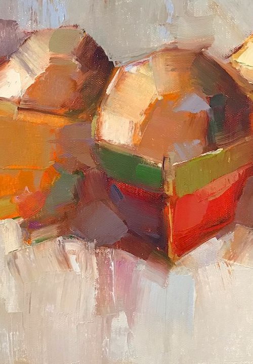 Boats, Original oil painting, Handmade artwork, One of a kind by Vahe Yeremyan