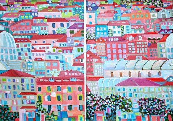 Cityscape  diptych