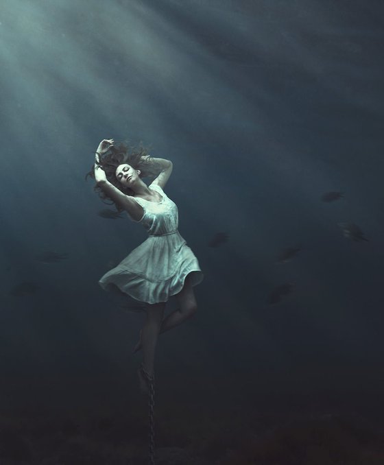 Fine Art Photography Print, Trapped Underwater, Fantasy Giclee Print, Limited Edition of 10