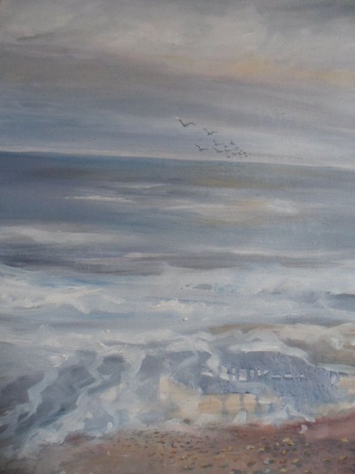 Winter Sea2 near Whitby, Yorkshire by Jean  Luce