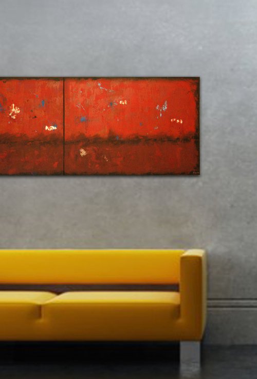 "Red Horizon". Large panoramic abstract. by Rumen Spasov