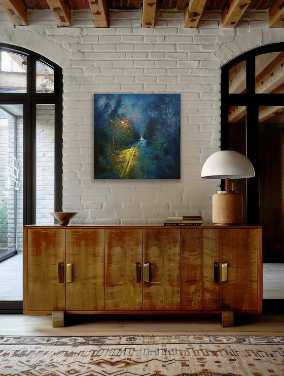 Blue Rain and White Church