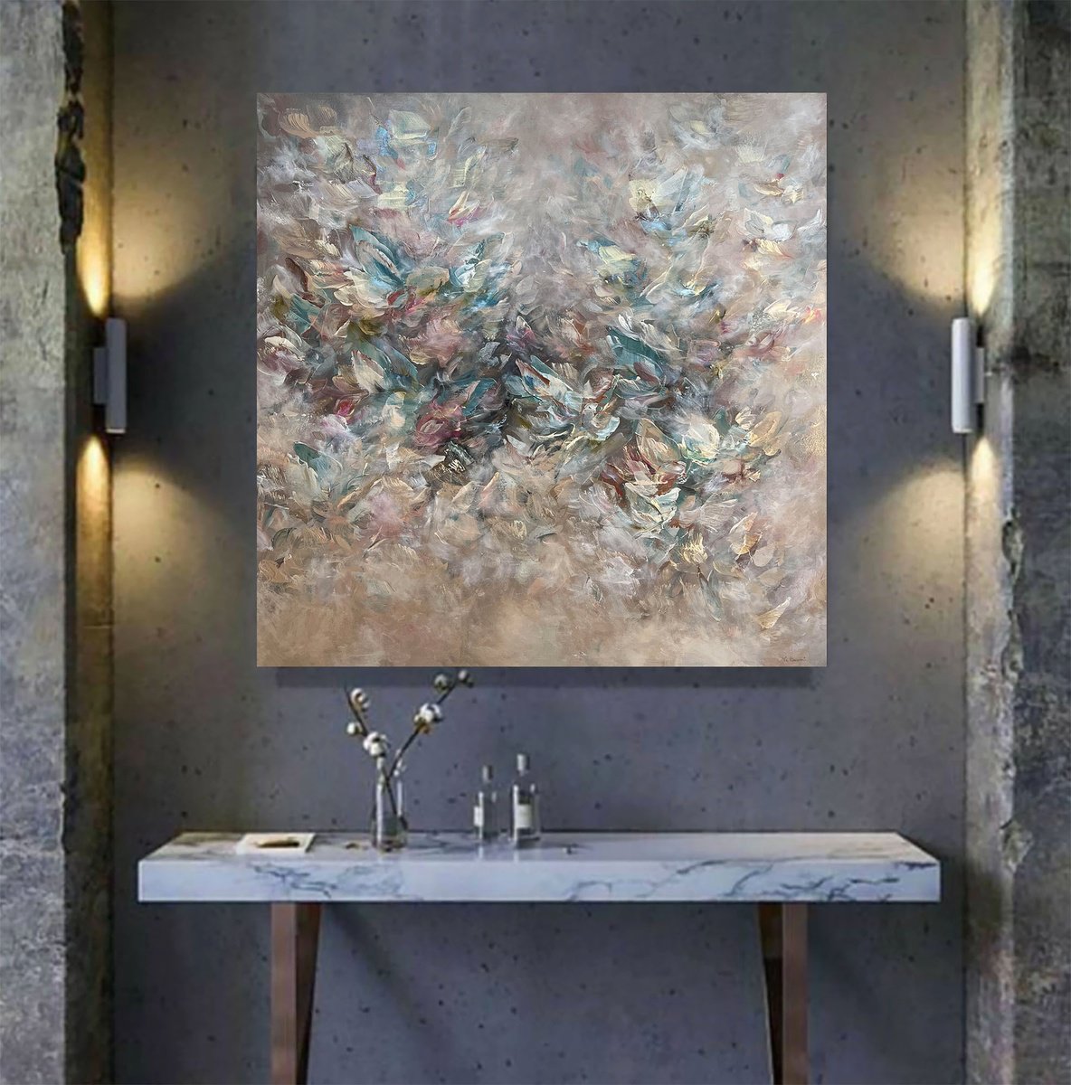 Abstract Acrylic Painting By Ve Boisvert, 40 X 40", A Sky Full Of Stars, Original Artwork